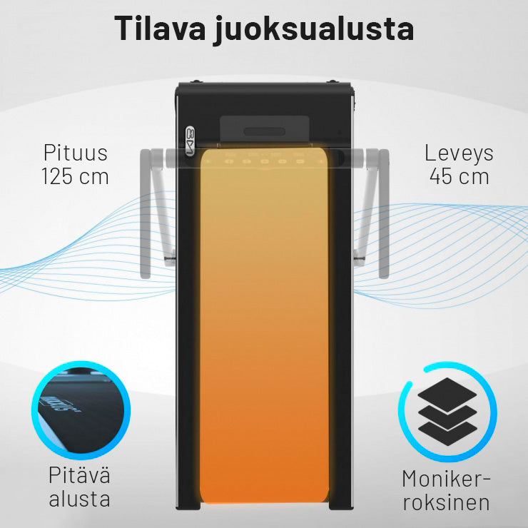 M8 kokoontaitettava juoksumatto, hopea