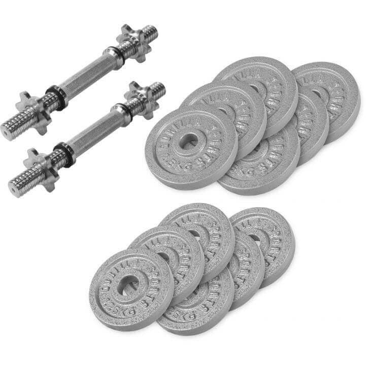 Valurautainen käsipainosetti 27,5 kg 30/31 mm