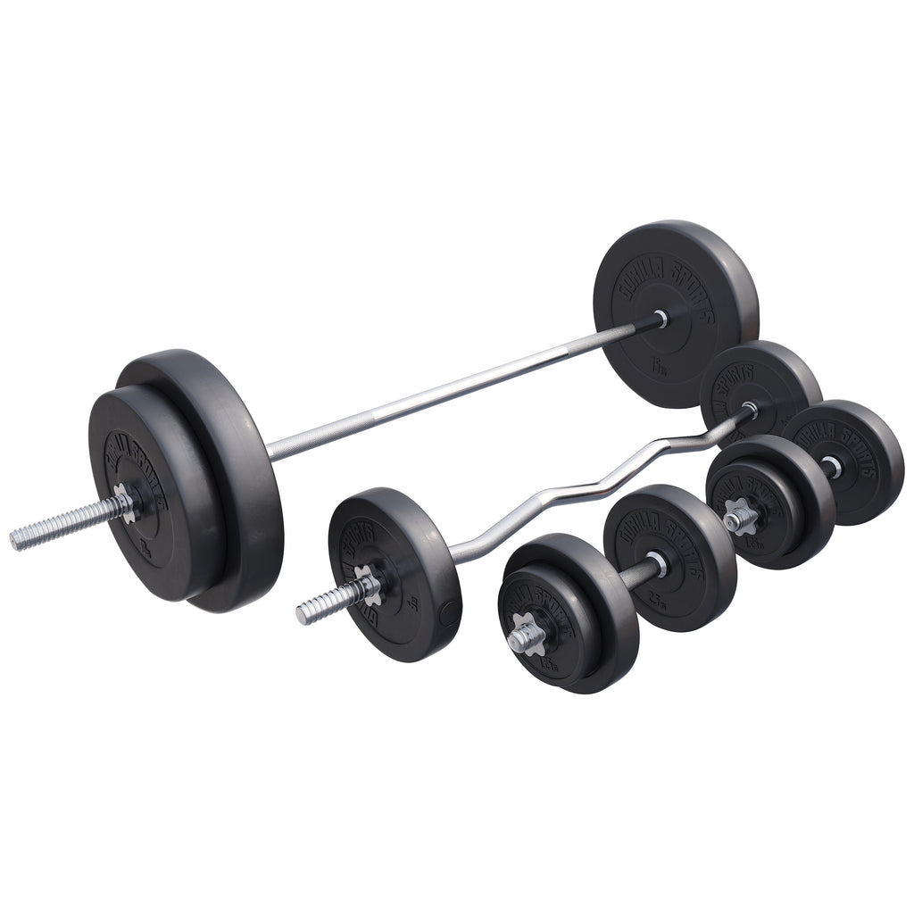 Vinyylinen levytankosarja 100 kg suoralla ja EZ-tangolla