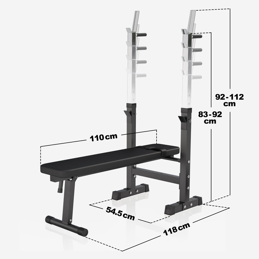 Säädettävä painonnostopenkki + 70 kg levytankosarja