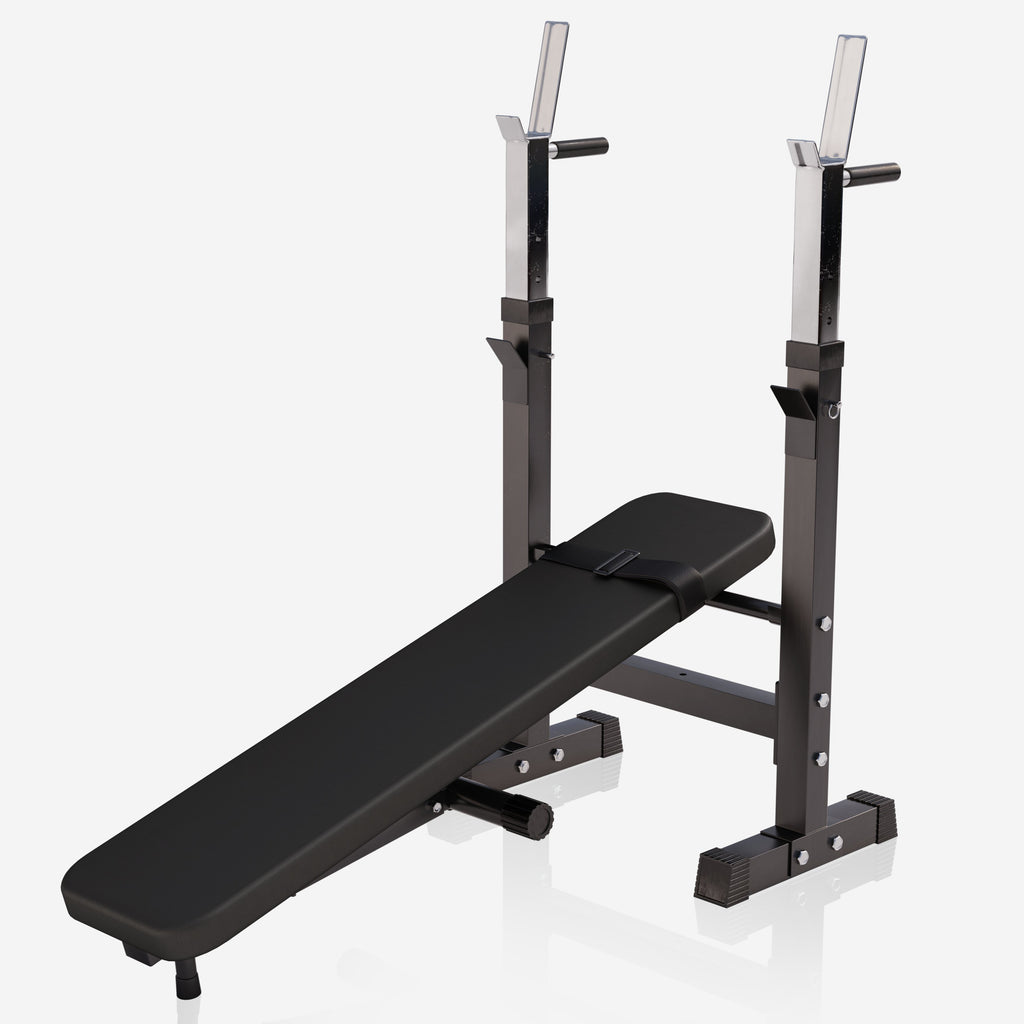 Säädettävä painonnostopenkki + 70 kg levytankosarja