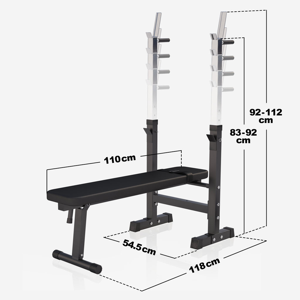Säädettävä painonnostopenkki ja 40 kg levytankosarja