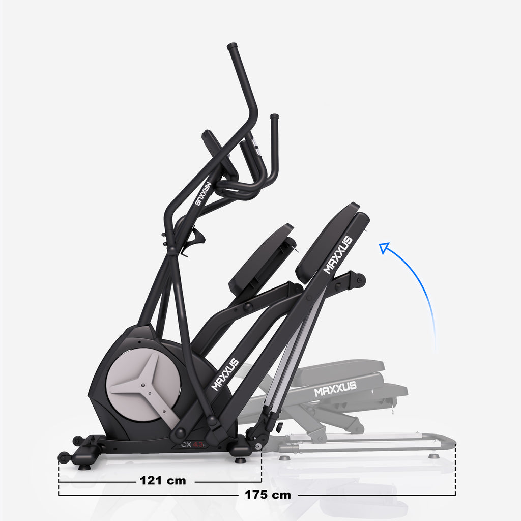 MAXXUS CX 4.3f, kokoontaitettava crosstrainer 51 cm askelpituus ja Bluetooth
