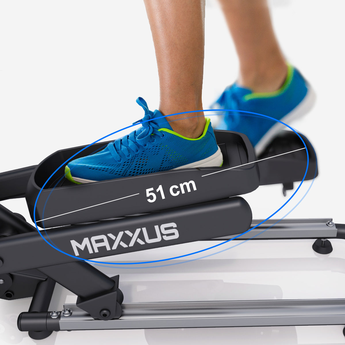 MAXXUS CX 4.3f, kokoontaitettava crosstrainer 51 cm askelpituus ja Bluetooth