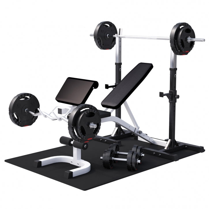 Säädettävä painonnostopenkki + 100 kg levytankosarja