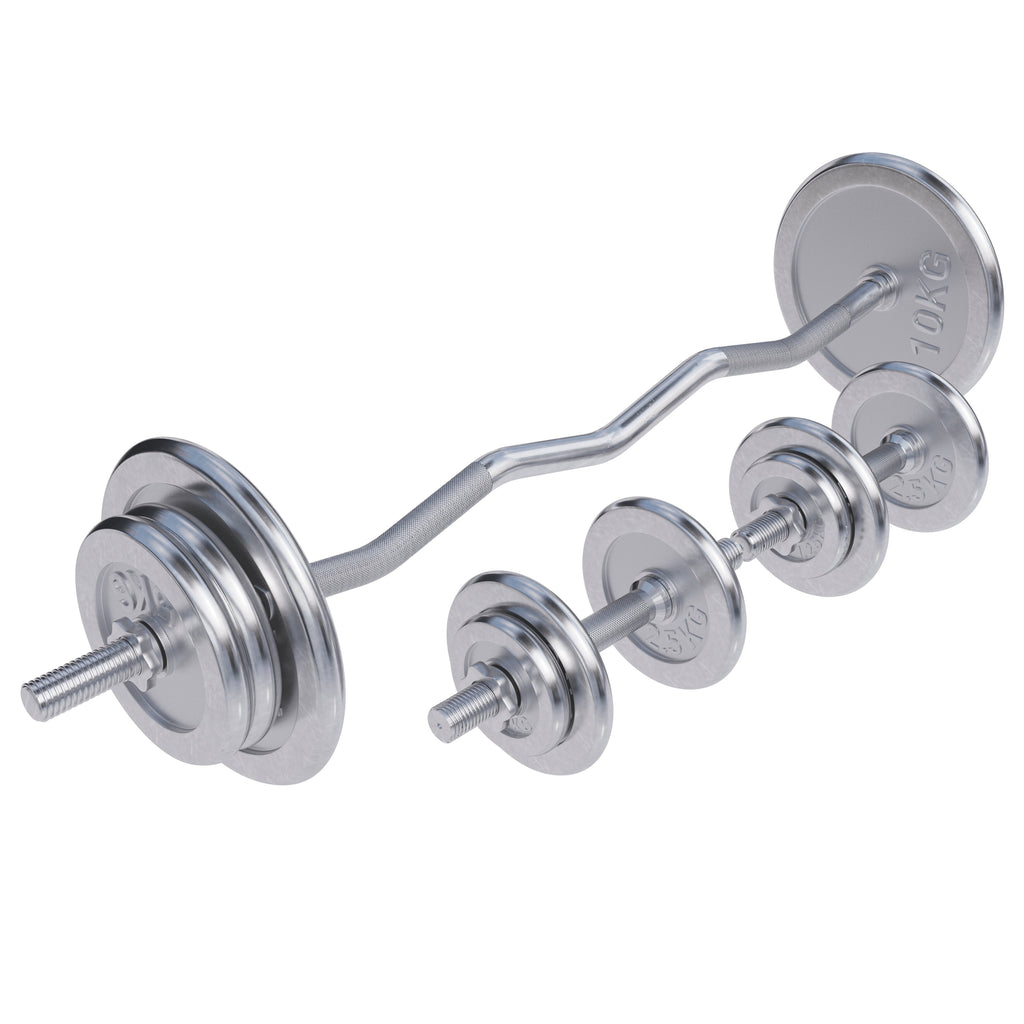 Kromattu levytankosarja 70 kg EZ-tangolla