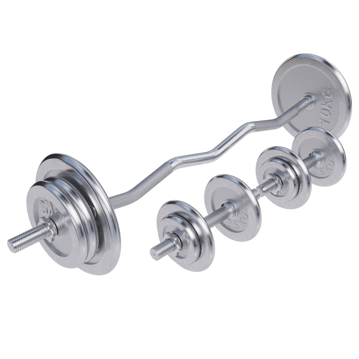 Kromattu levytankosarja 70 kg EZ-tangolla