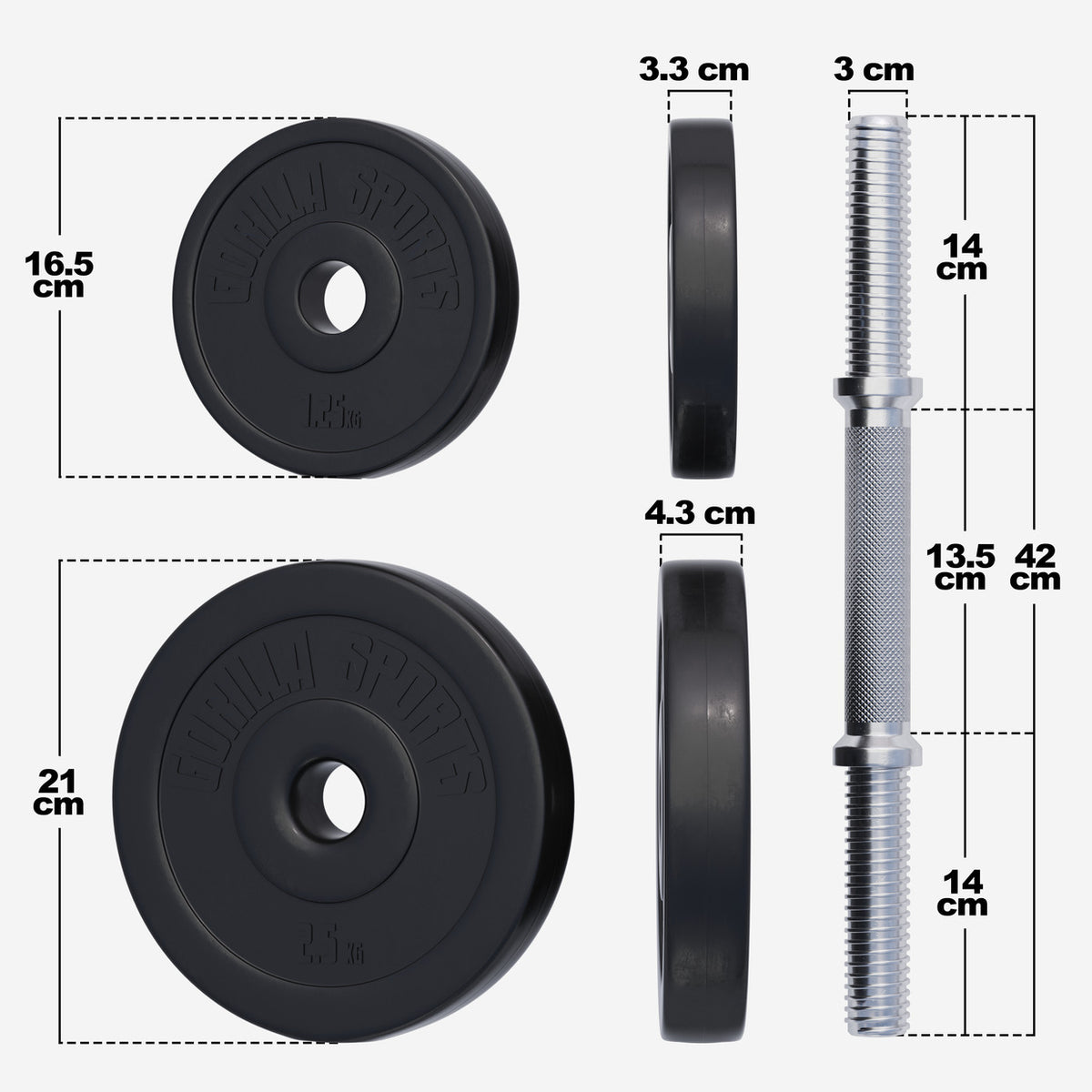 Säädettävä vinyylikäsipainosetti 20 kg