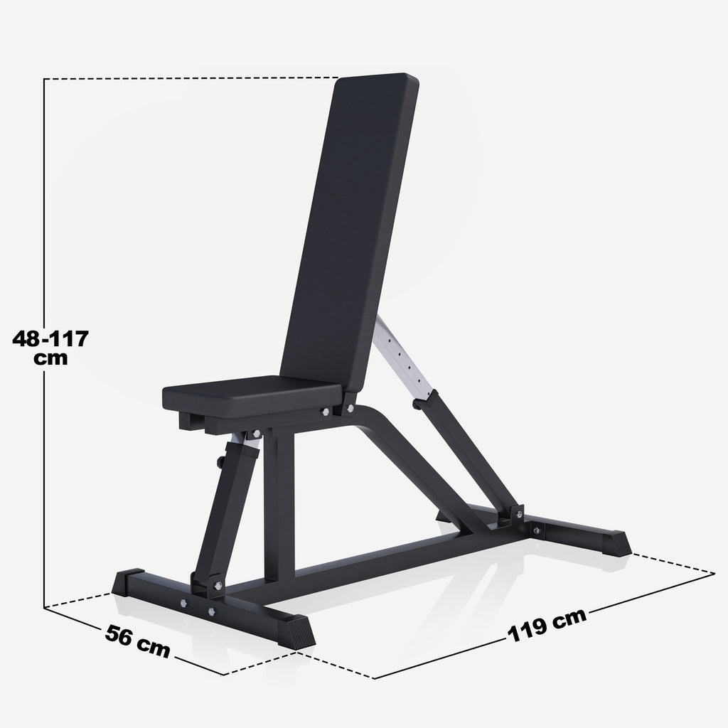 Säädettävä vinopenkki max 200 kg, Black Edition