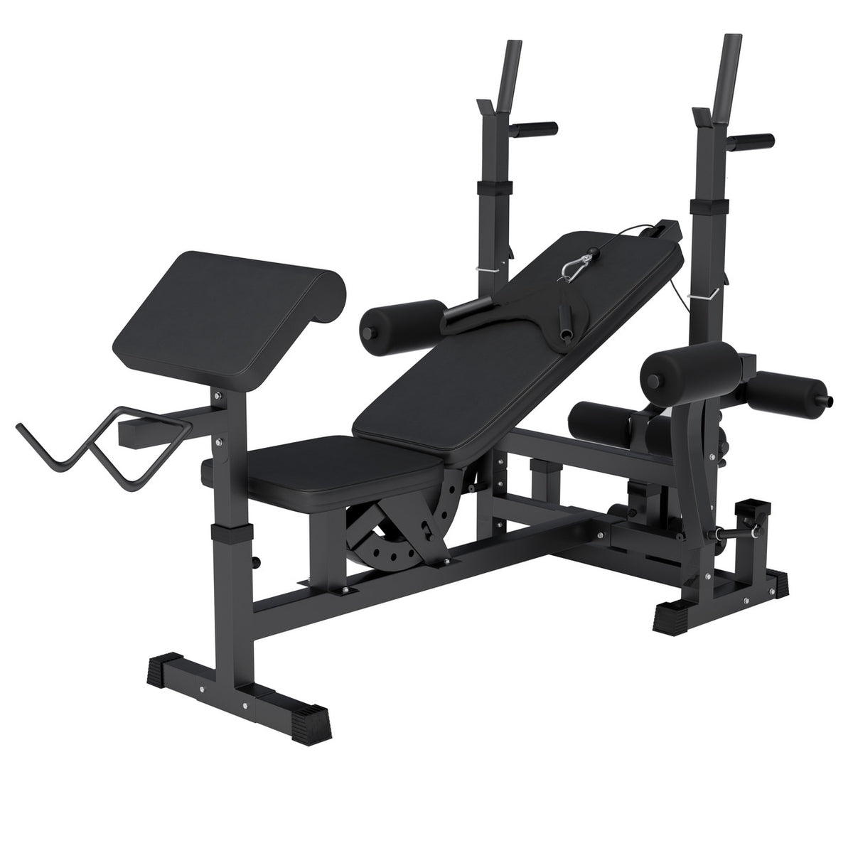 Säädettävä monitoimipenkki max 280 kg, Black Edition