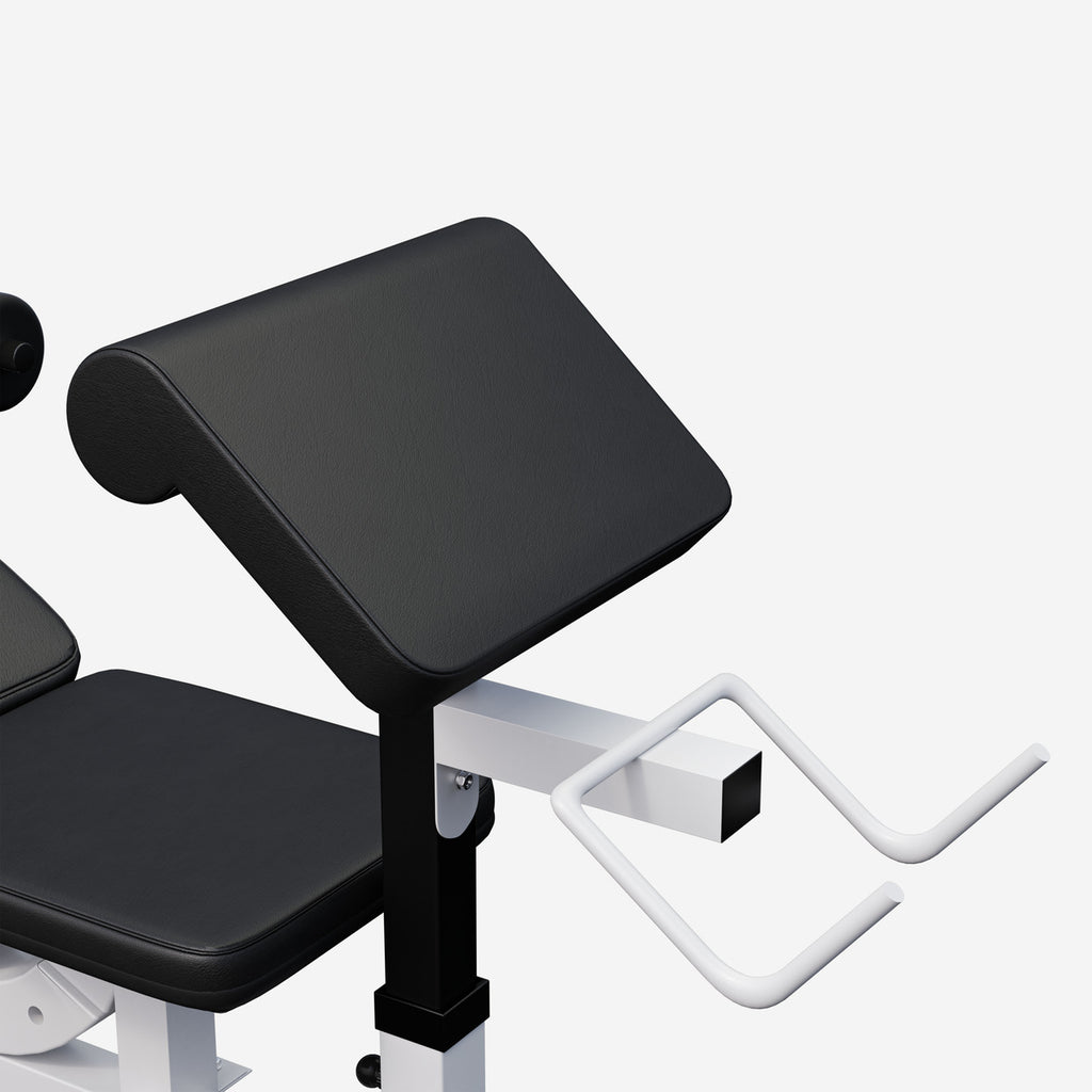 Säädettävä monitoimipenkki max 280 kg, valkoinen