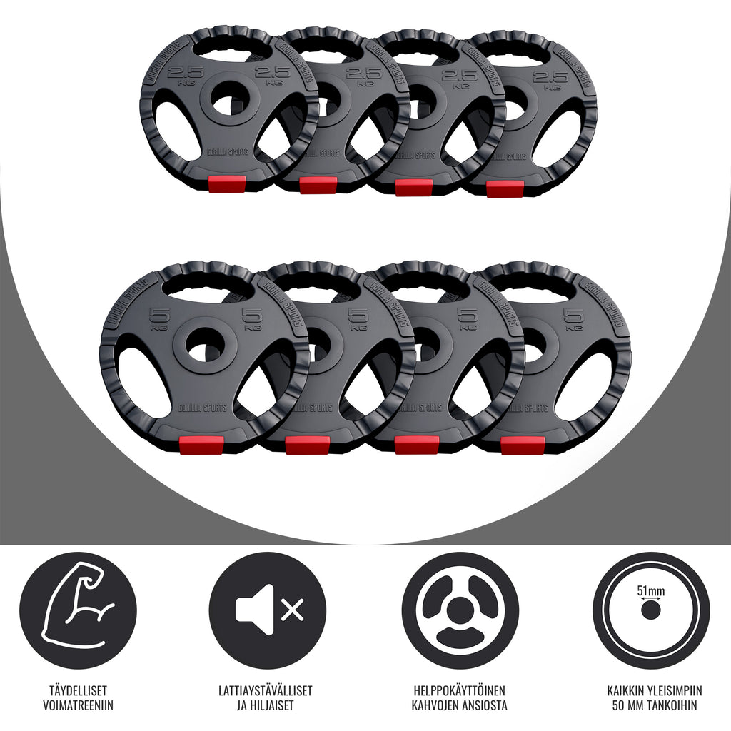 Tri Grip painolevysarja 30 kg 50/51 mm
