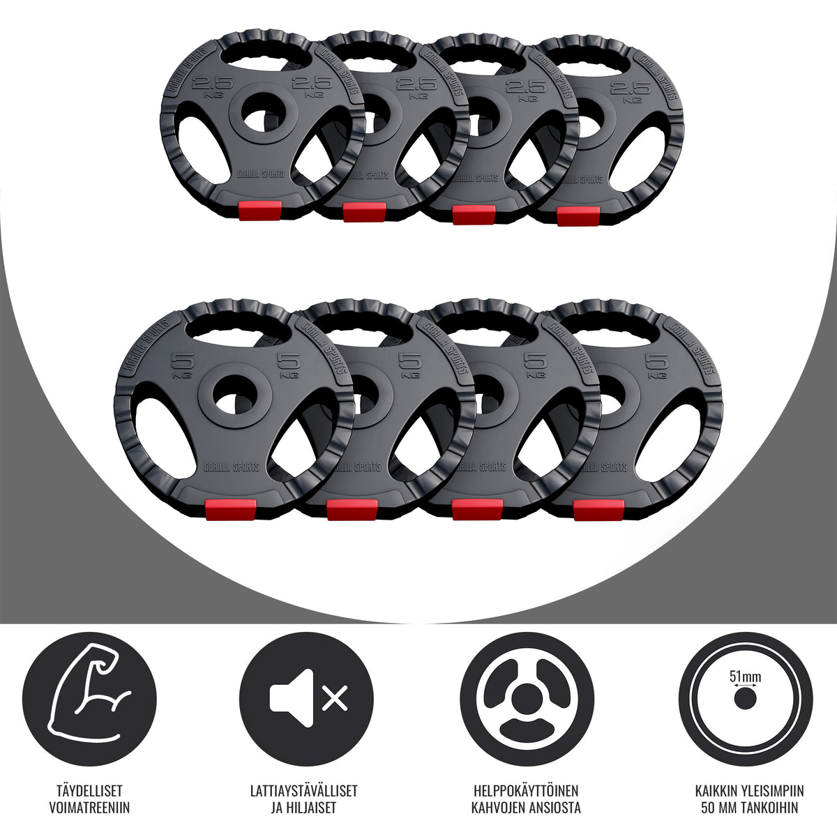 Tri Grip painolevysarja 30 kg 50/51 mm