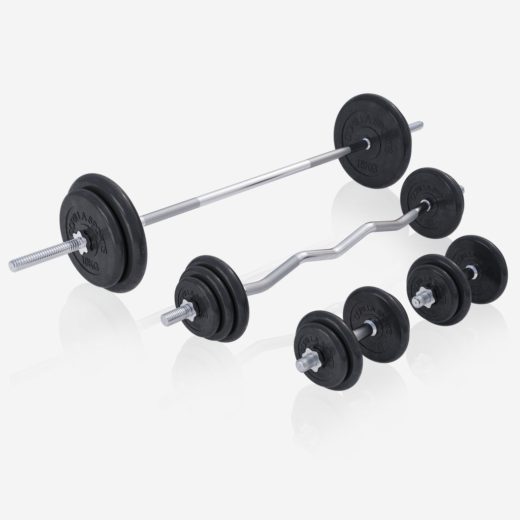 Monipuolinen painonnostopenkki + 108 kg levytankosarja