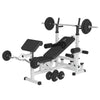 Monipuolinen painonnostopenkki + 108 kg levytankosarja