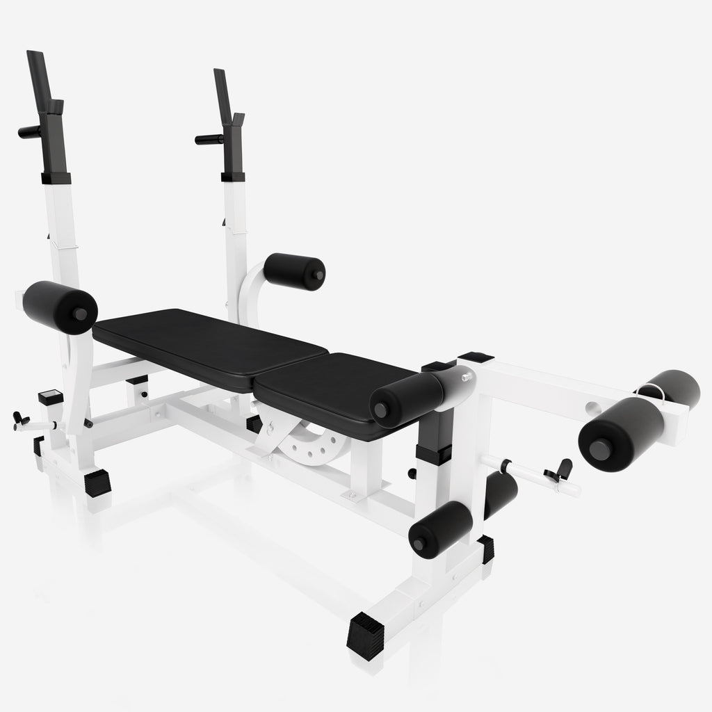 Monipuolinen painonnostopenkki + levytankosarja 108 kg