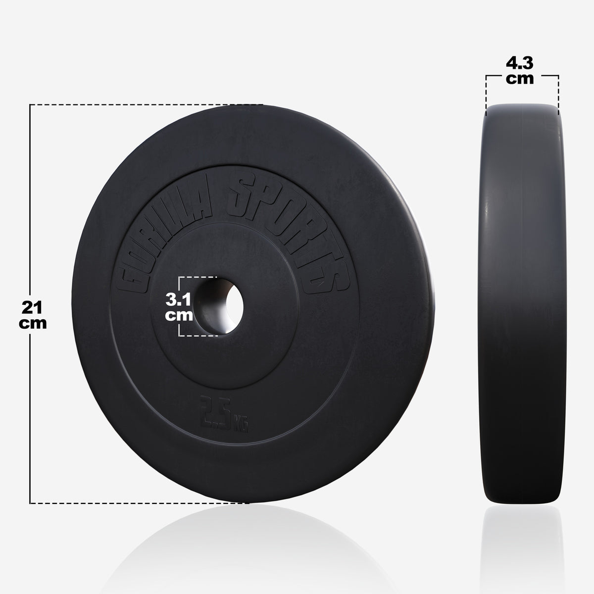 Vinyylipäällysteinen levypaino 2,5 kg 30 mm