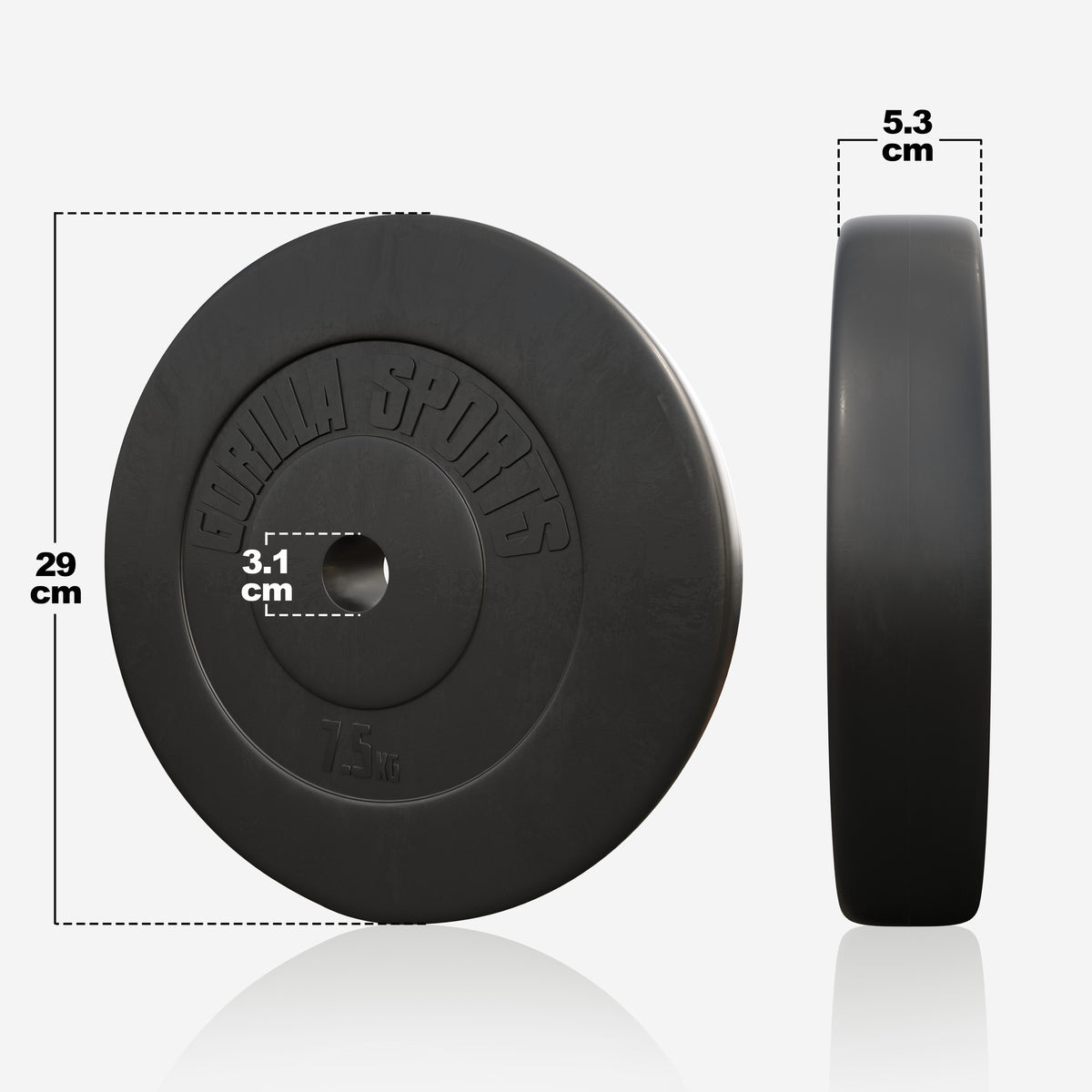 Vinyylipäällysteinen levypaino 7,5 kg 30 mm