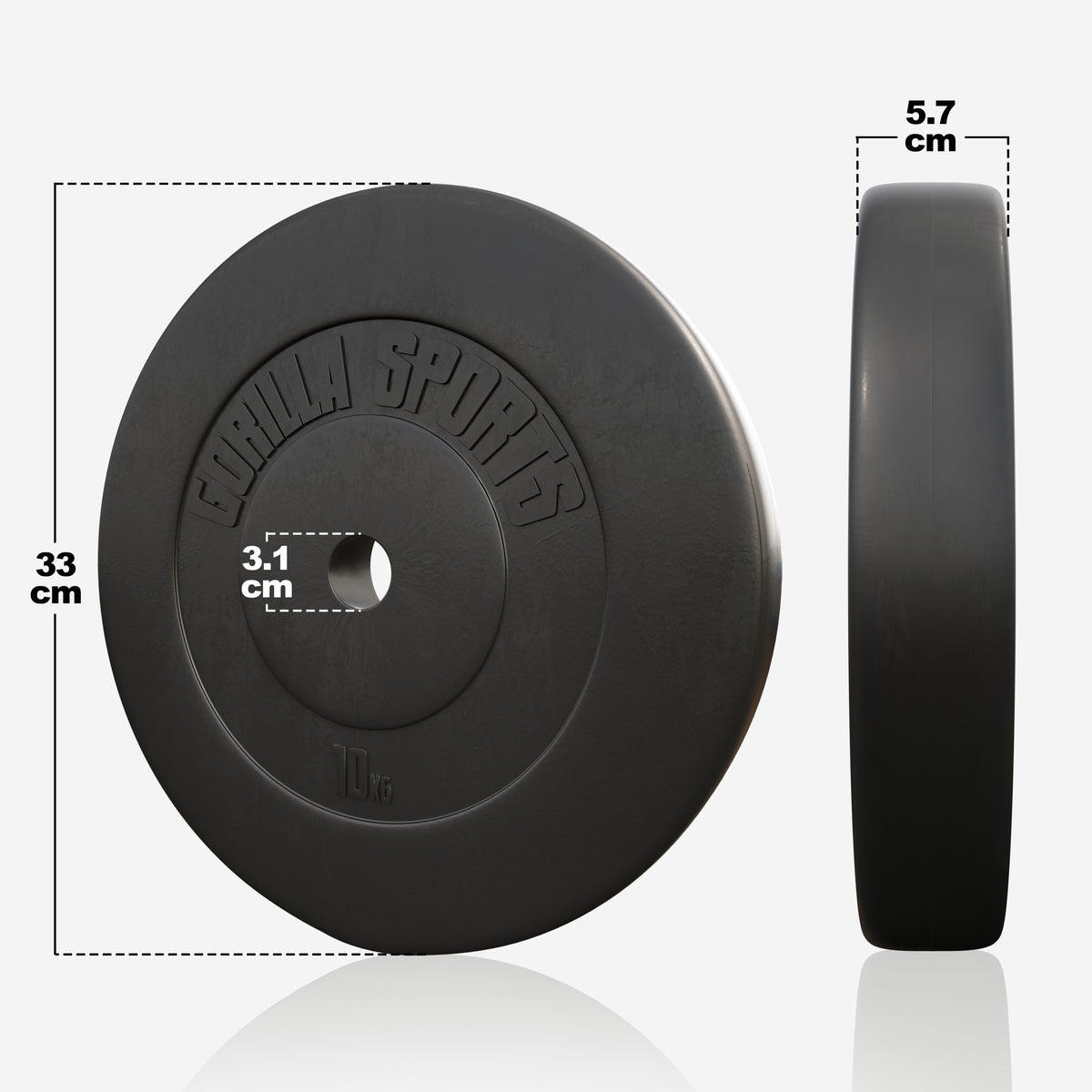 Vinyylipäällysteinen levypaino 10 kg 30 mm