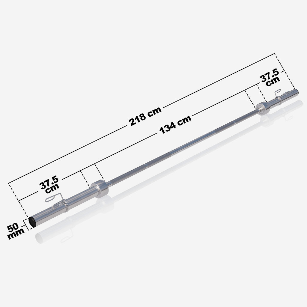 Olympia-levytanko 218 cm 50 mm jousilukoilla