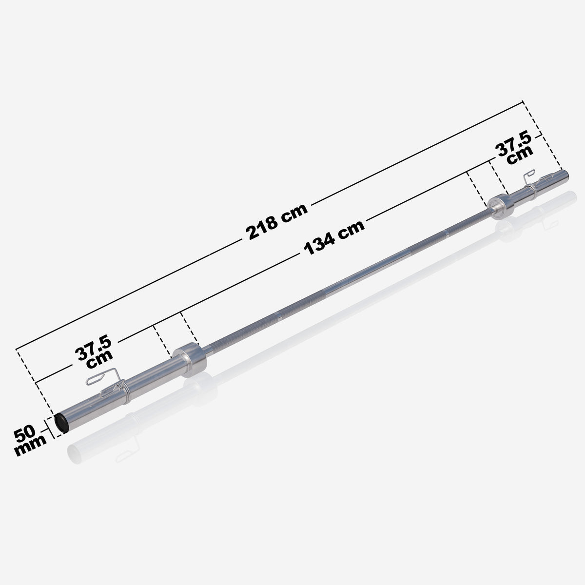 Olympia-levytanko 218 cm 50 mm jousilukoilla