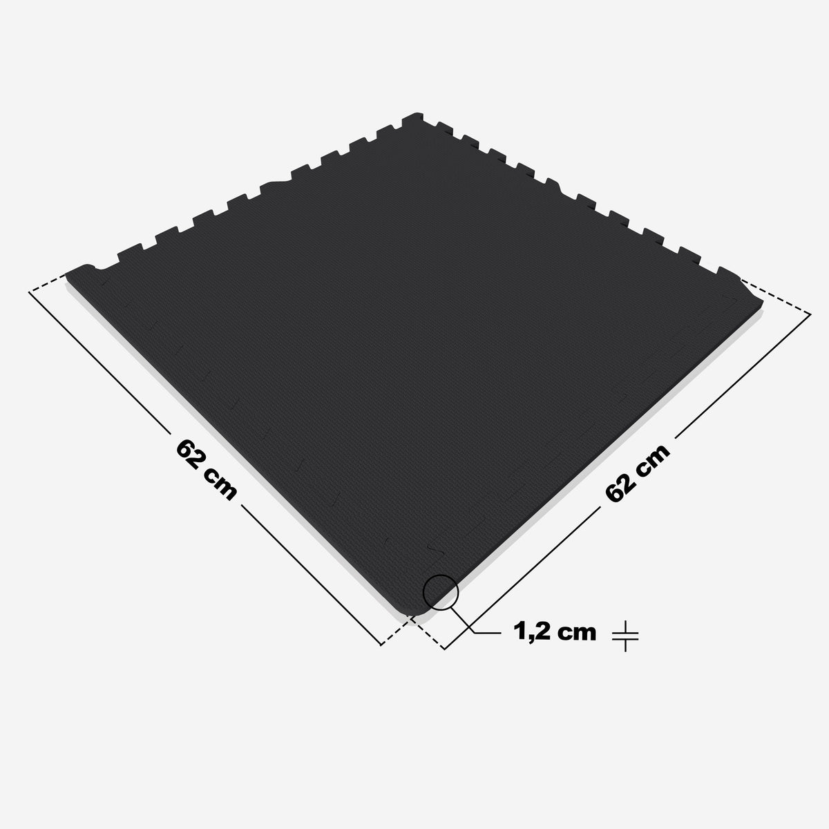 Suojamatto 6 palaa 60 x 60 x 1,2 cm, musta