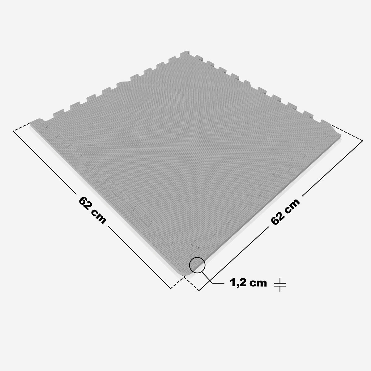 Suojamatto 6 palaa 60 x 60 x 1,2 cm, harmaa