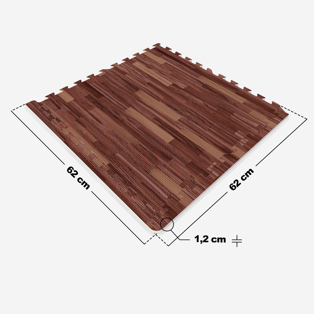 Suojamatto 6 palaa + 12 reunapalaa 60 x 60 x 1,2 cm