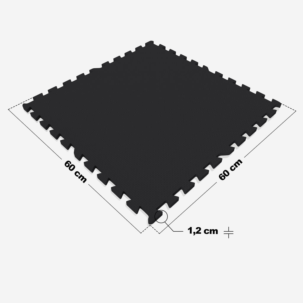Palamatto 8 palaa 60 x 60 x 1,2 cm, musta