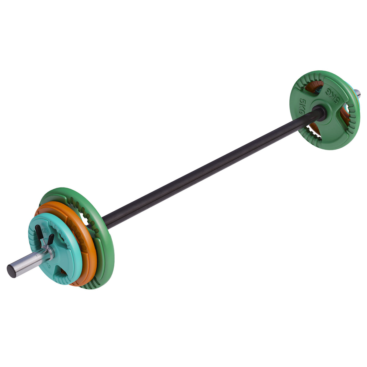 Pump-tankosarja 19,3 kg kumipinnoitteisilla levypainoilla
