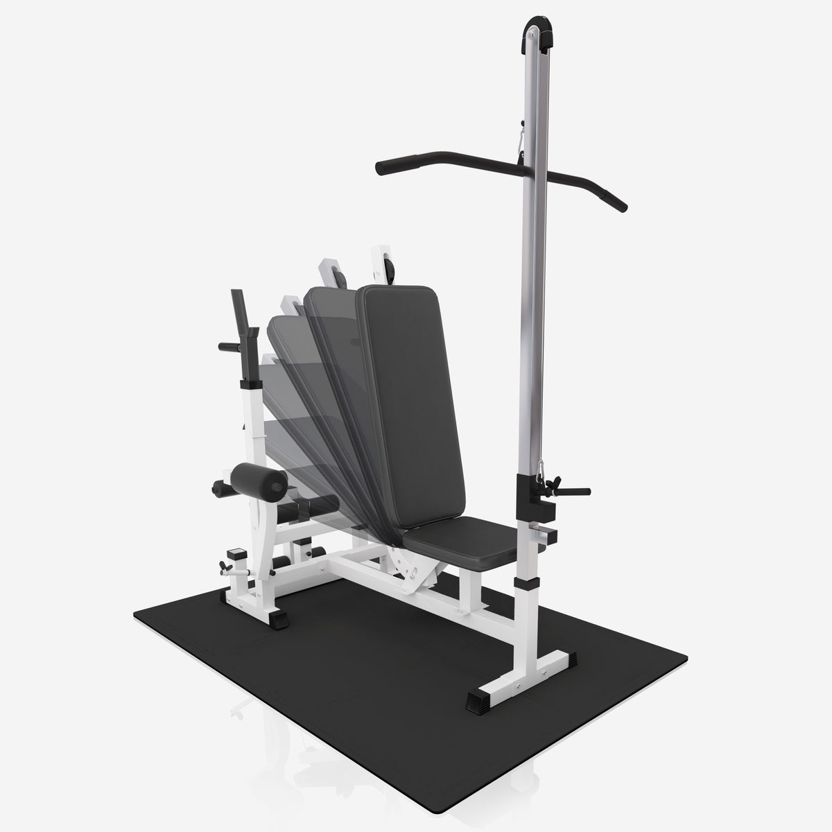 Painonnostopenkki ylätaljalla + 100 kg levytankosarja ja suojamatto