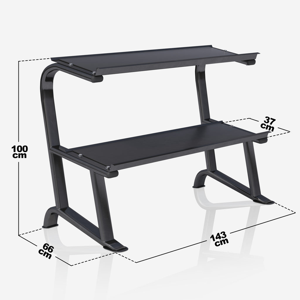 Hexagon-käsipainosetti 237 kg telineellä