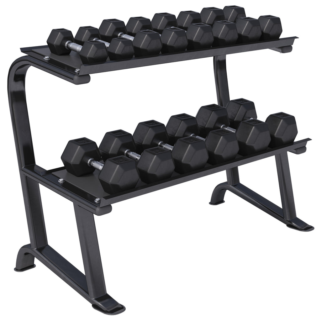 Hexagon-käsipainosetti 237 kg telineellä