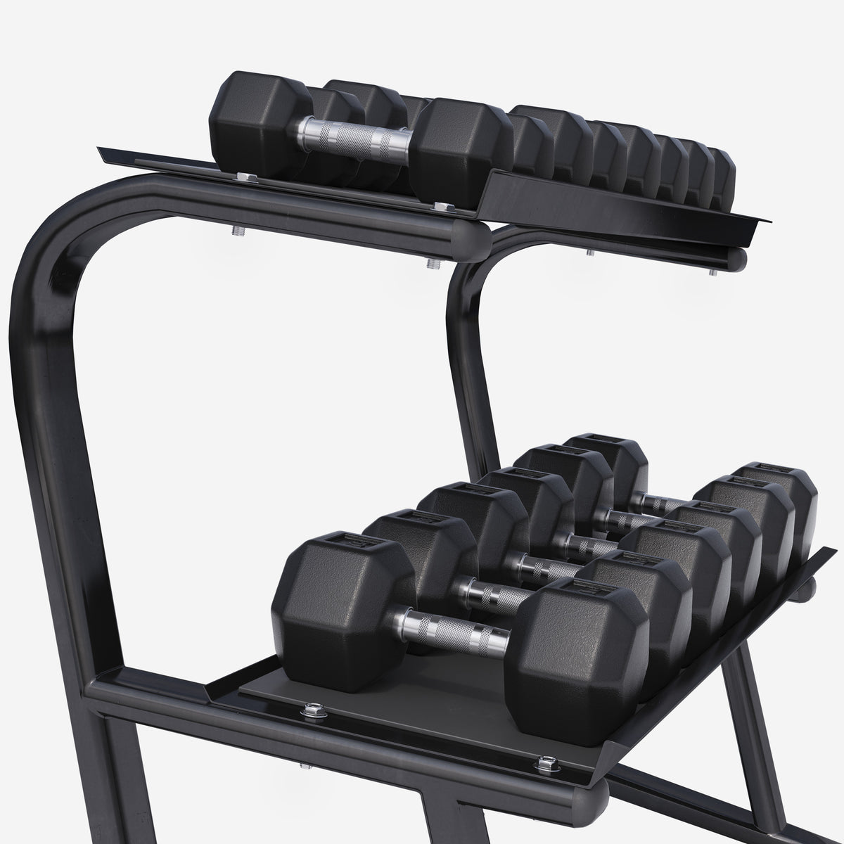 Hexagon-käsipainosetti 237 kg telineellä
