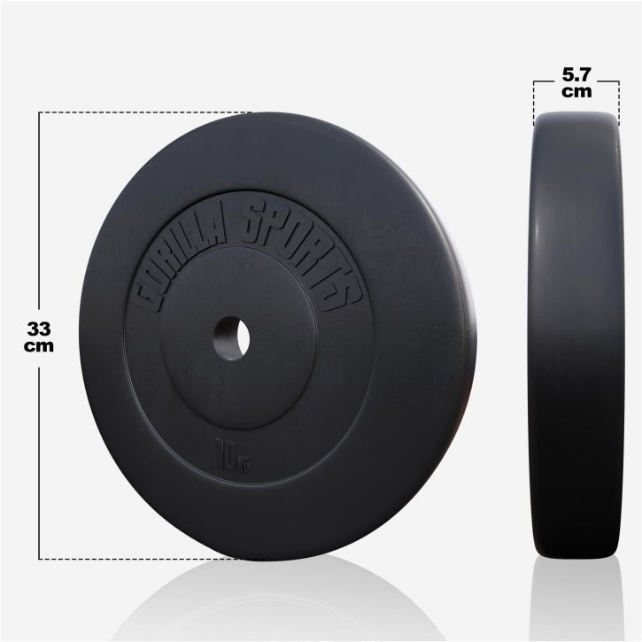 Vinyylinen levytankosarja 130 kg tangolla ja käsipainoilla