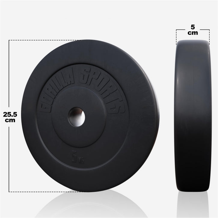 Vinyylinen levytankosarja 130 kg tangolla ja käsipainoilla