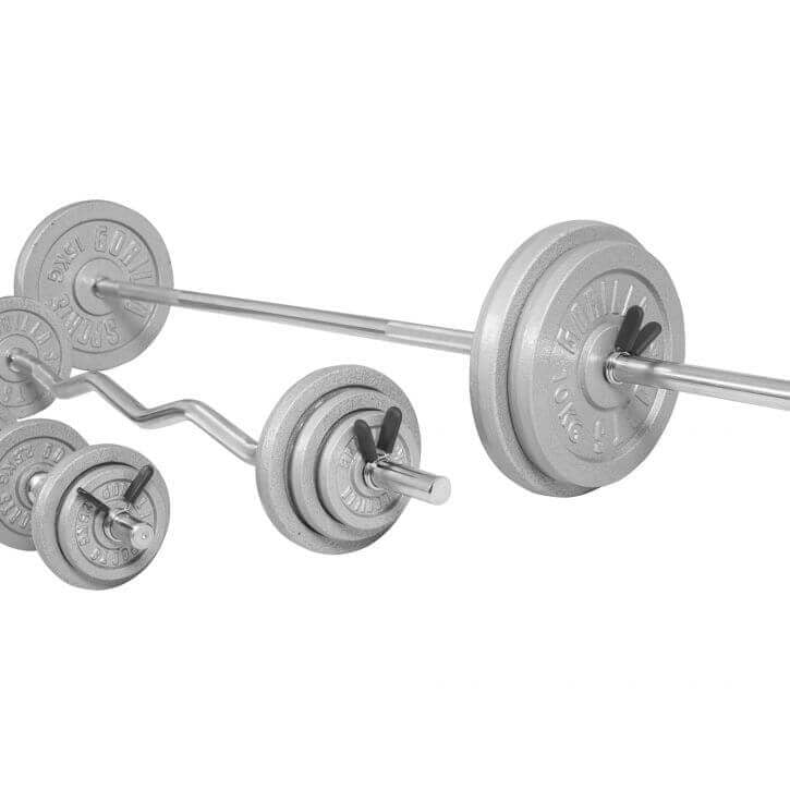 Levytankosarja 108 kg tangoilla ja käsipainotangoilla