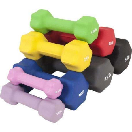 Aerobic-hexagonkäsipainot neopreenipinnoitteella