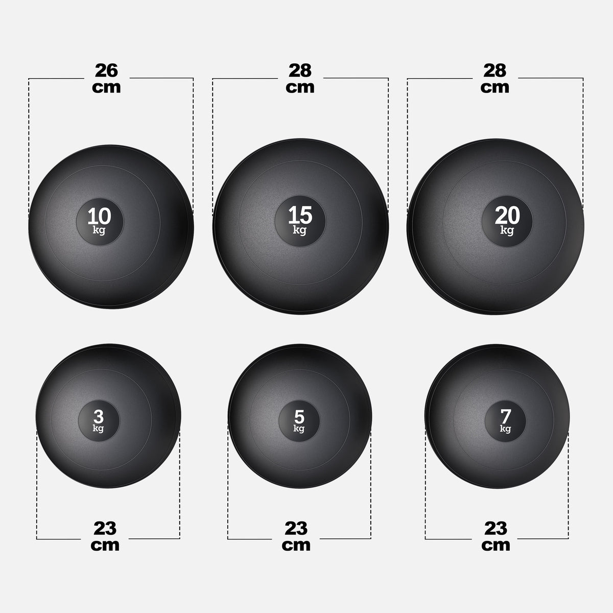 Slam Ball kuntopallo 3–20 kg, pitävä kumipinta