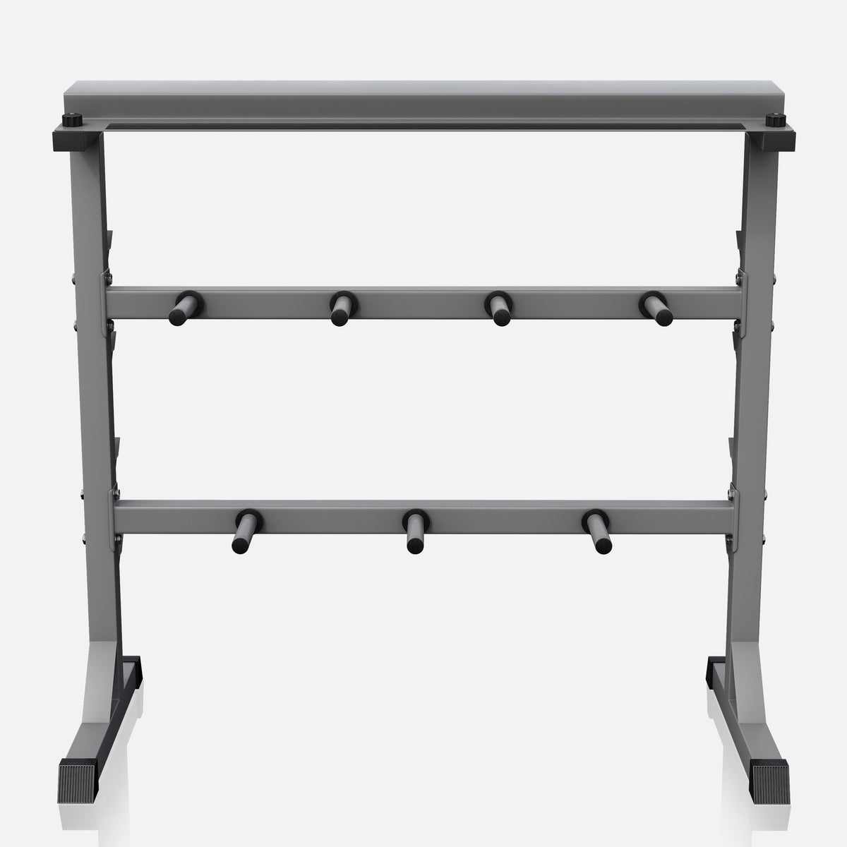 3-In-1 painoteline levypainoille, käsipainoille ja tangoille, harmaa