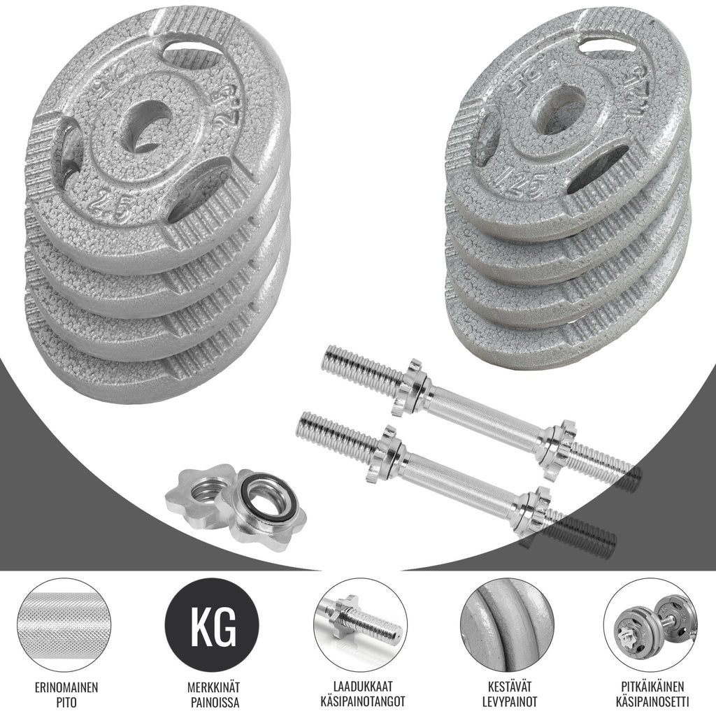 Tri Grip käsipainosetti 30 kg valuraudasta