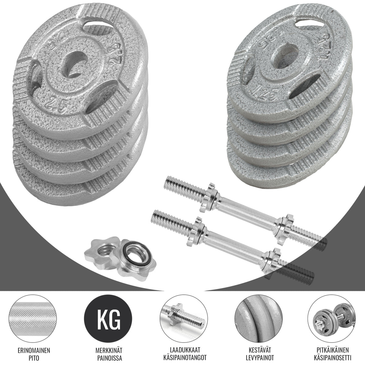 Tri Grip käsipainosetti 30 kg valuraudasta
