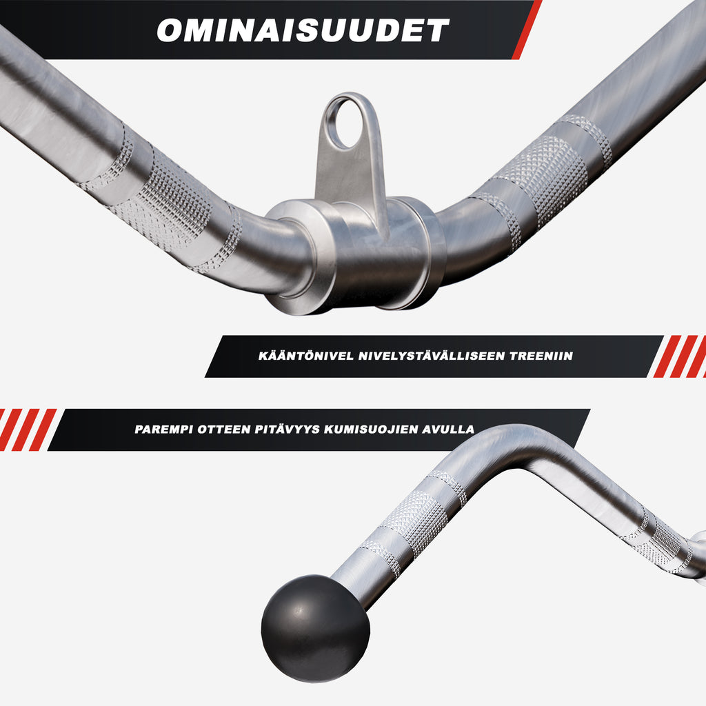 Leveä curl-tanko taljaan 75 cm