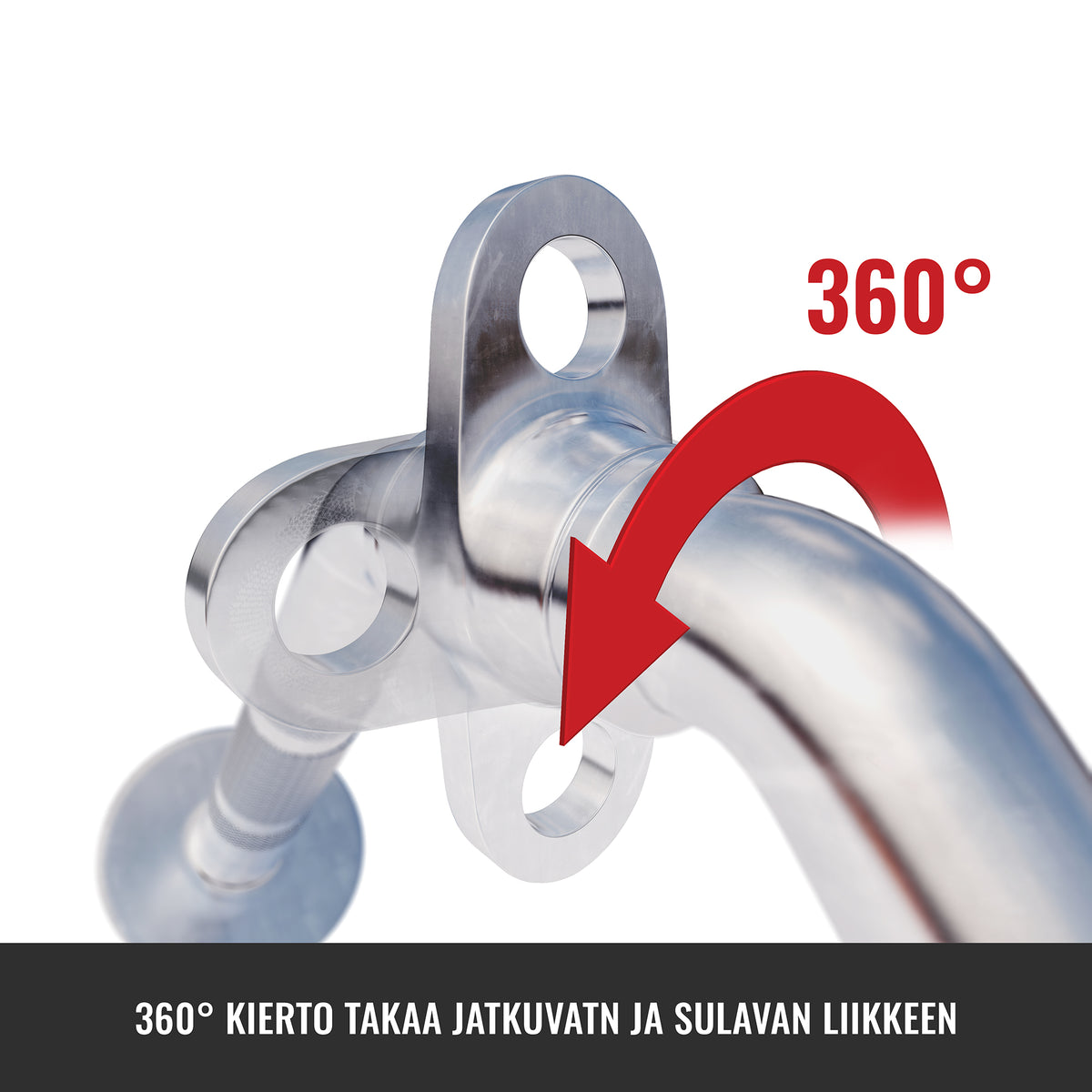 Pyörivä ergo-kahva / V-tanko taljaan 35 cm