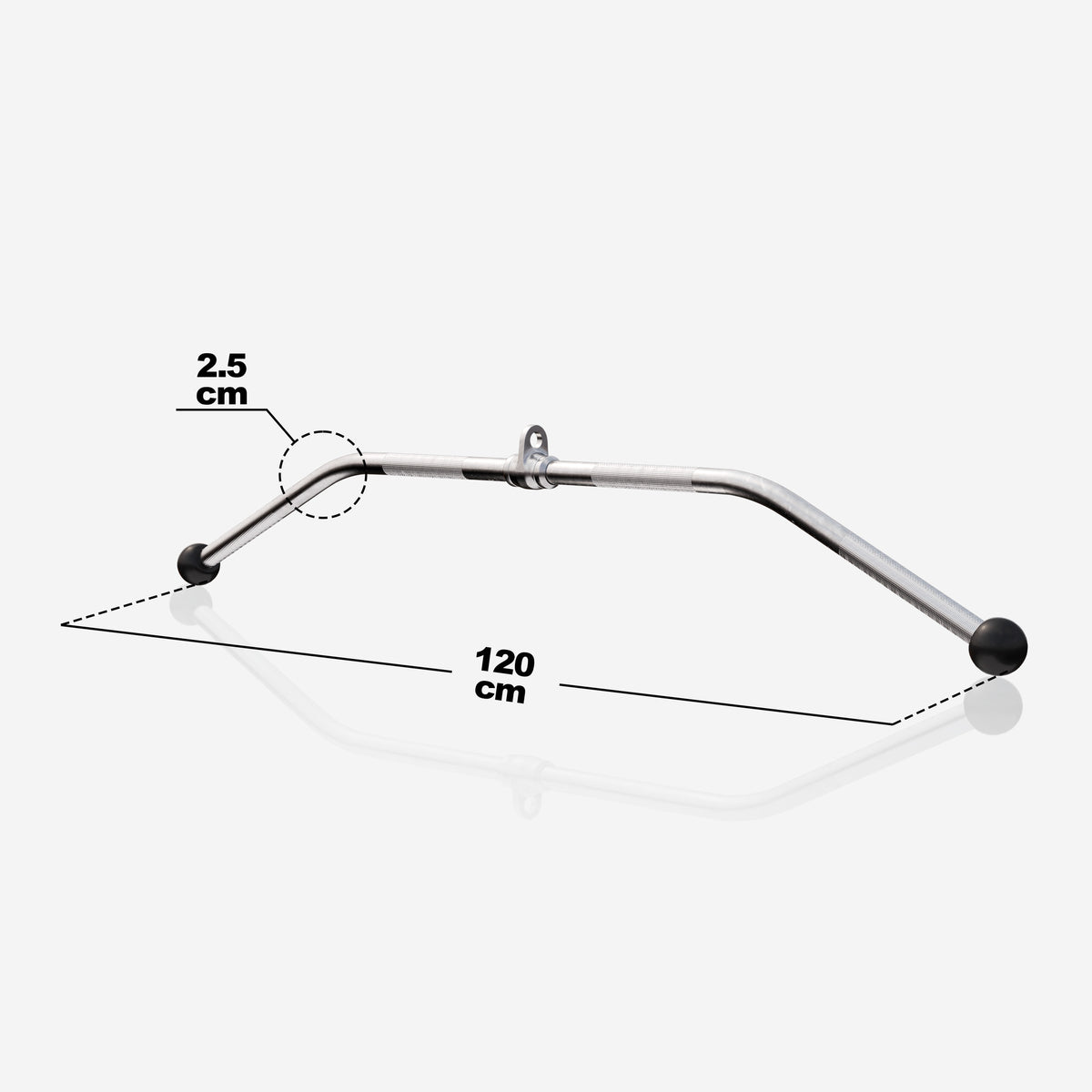Kumipäinen ylätaljatanko 120 cm