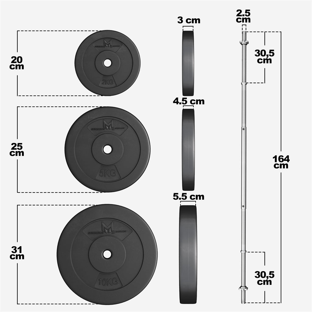 Levytankosetti 60 kg suoralla tangolla
