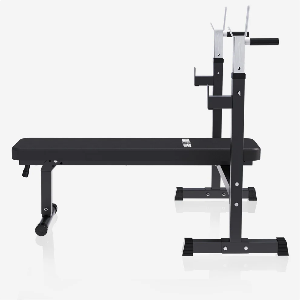 Taitettava painonnostopenkki + 70 kg levytankosarja