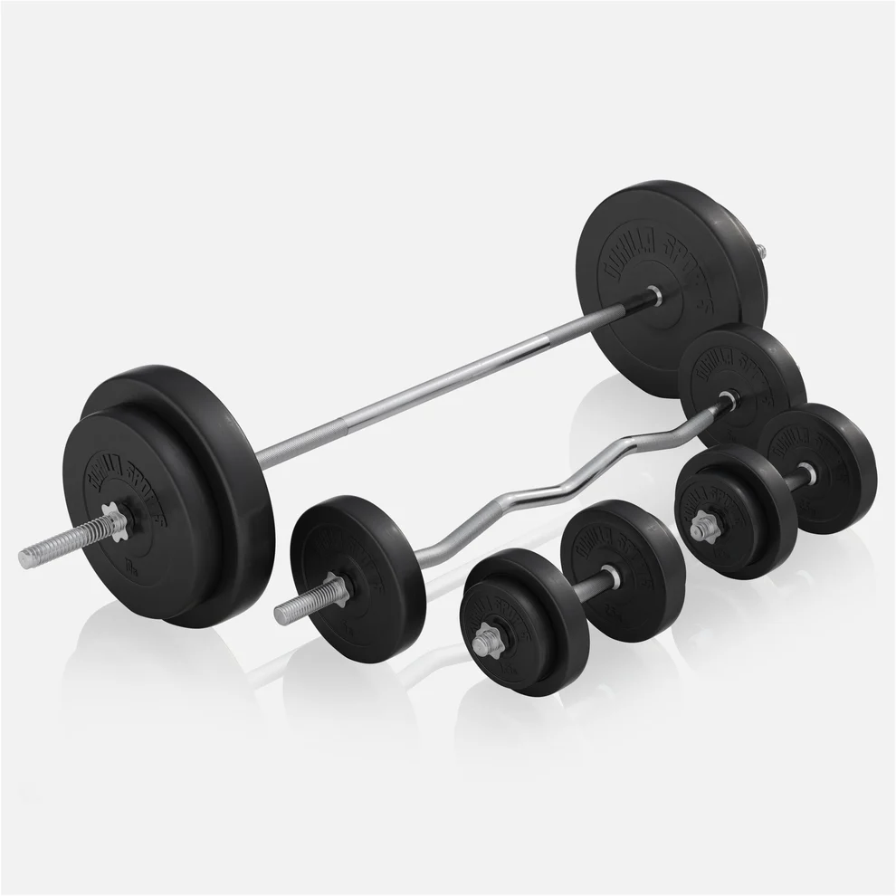 Taitettava painonnostopenkki + 100 kg levytankosarja