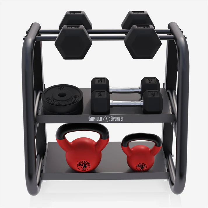 2-Tasoinen käsipainoteline max 300 kg