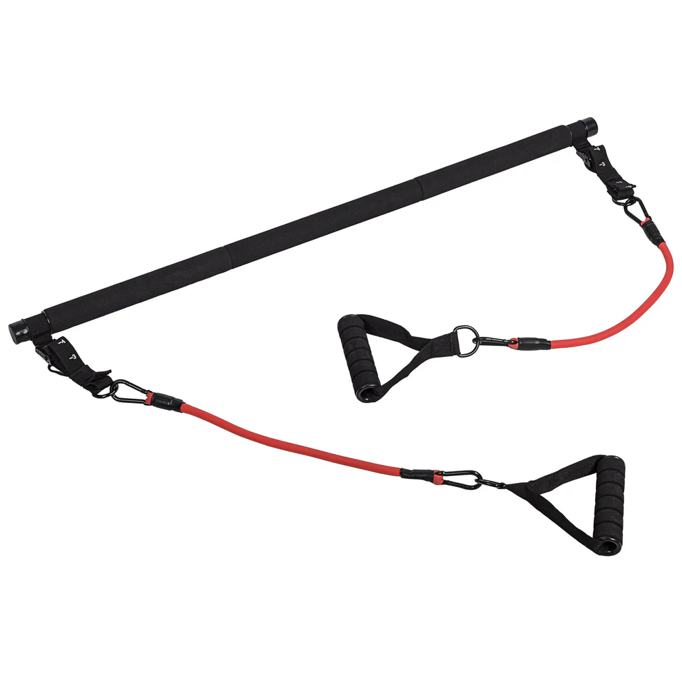 Pilates-setti pump-tangolla ja vastuskuminauhoilla